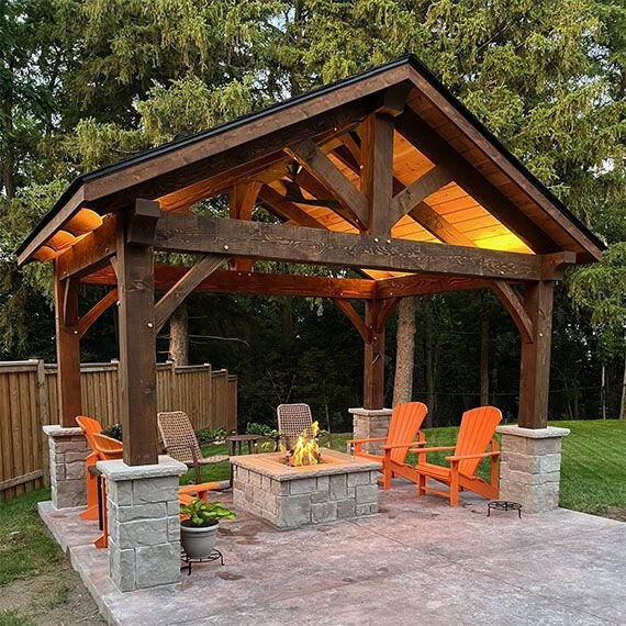 Kawartha pavilion with firepit